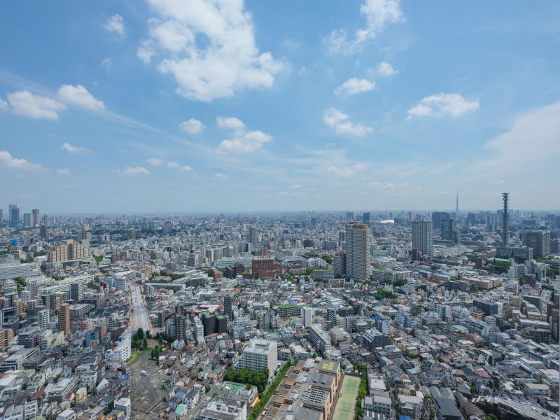 52階部分から都心の眺望を一望することができます。都心ならではの夜景や季節による空の変化を楽しむことができます。