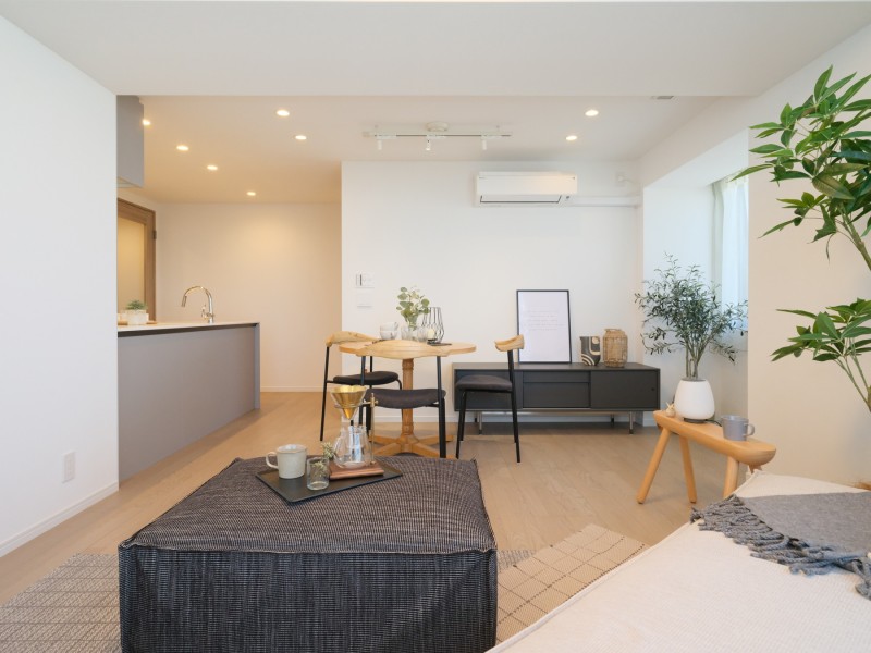 多種多様なライフスタイルに寄り添ったしつらえにリノベーションし、アップデートしたお部屋です。こだわった素材や意匠を纏い、柔らかく、美しく創りあげました。