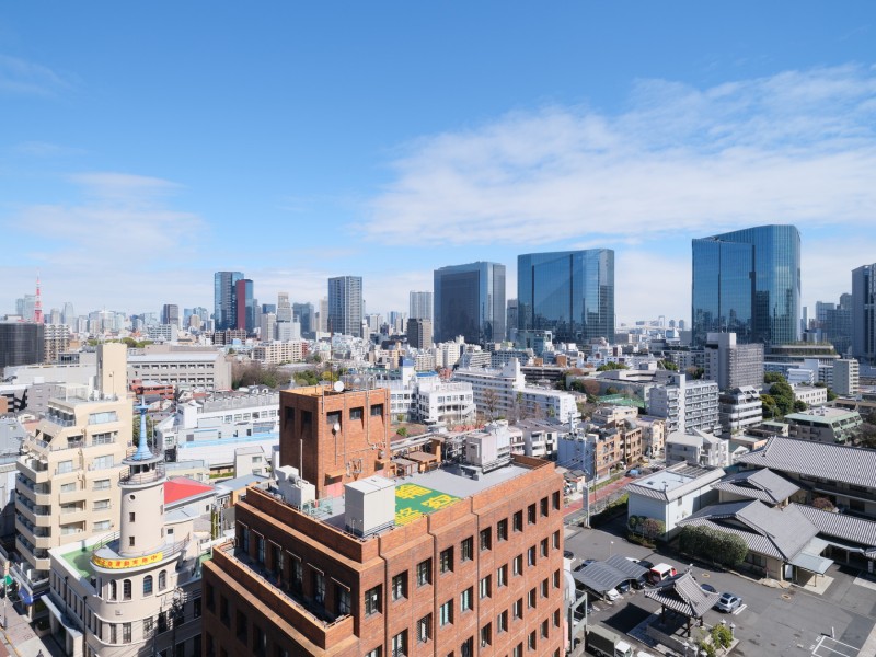 遠くまで青々と広がる大空に開放感とゆとりを宿すマンションです。東京タワーとレインボーブリッジを窓辺から愉しむことができます。