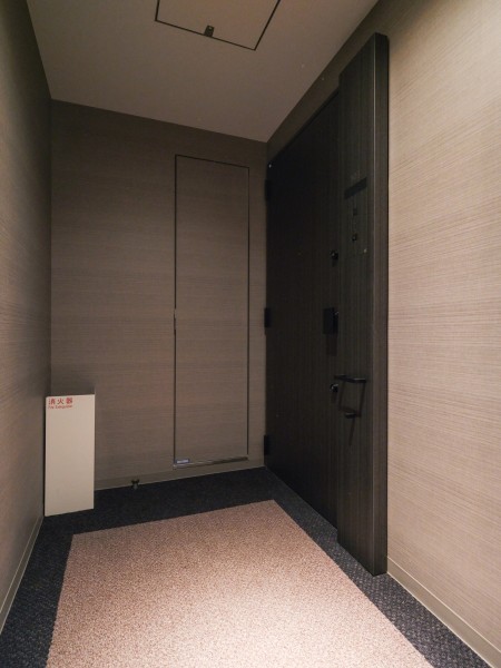 エレベーターを降りてお部屋へと続く廊下は、ホテルライクな内廊下設計です。外気の影響を受けにくく、プライバシーも守られやすいです。